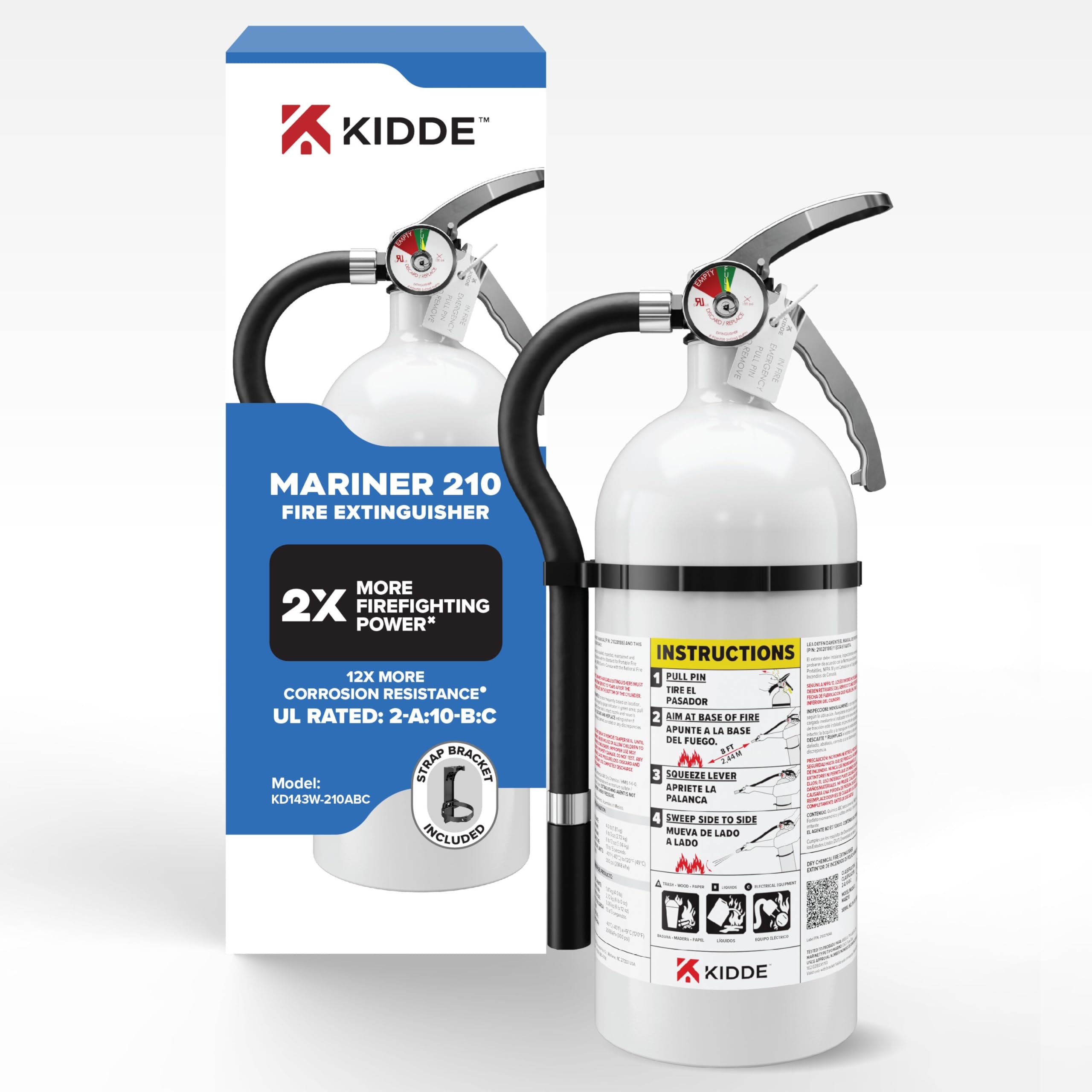 Kidde Fire Extinguisher for Boats, Single-Use 2A10BC - Amazon.com